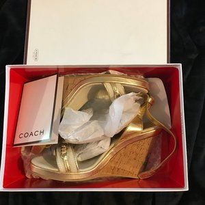 Coach Ellette Cork Wedge Sandals size 7.5